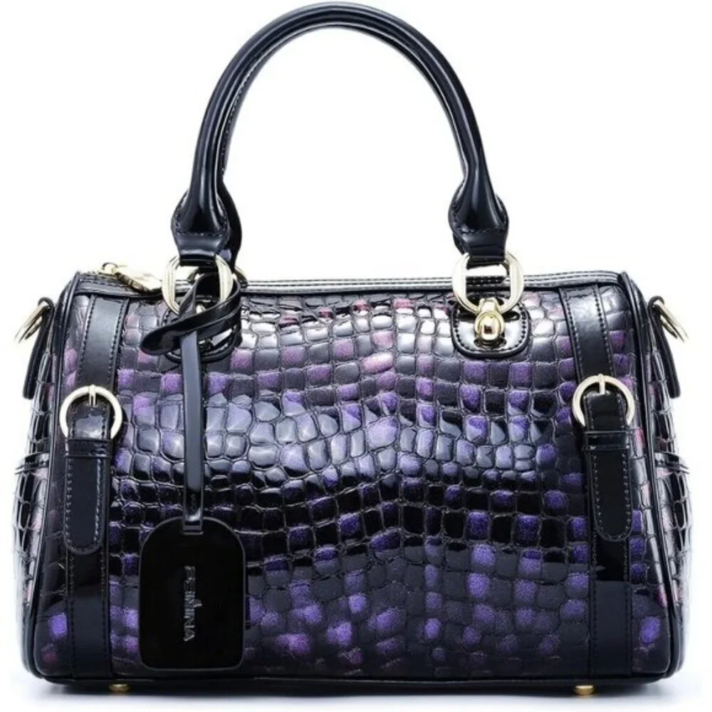 ⚡Women Purple Genuine Leather Tote Handbag Clutch Purse Crossbody Bag - Picture 7 of 9